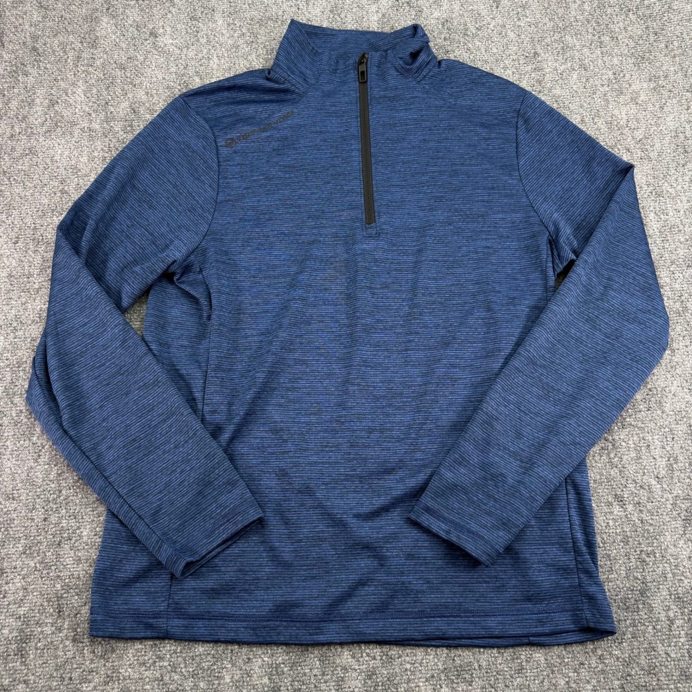 Vineyard Vines Pullover Men Small Heather Blue On-The-Go Sankaty Quarter Zip OTG